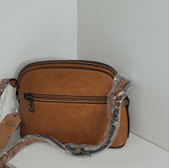 Womens Crossbody adjustable Shoukder Strap Sam and Hadley brown quilted Purse - Picture 8 of 8